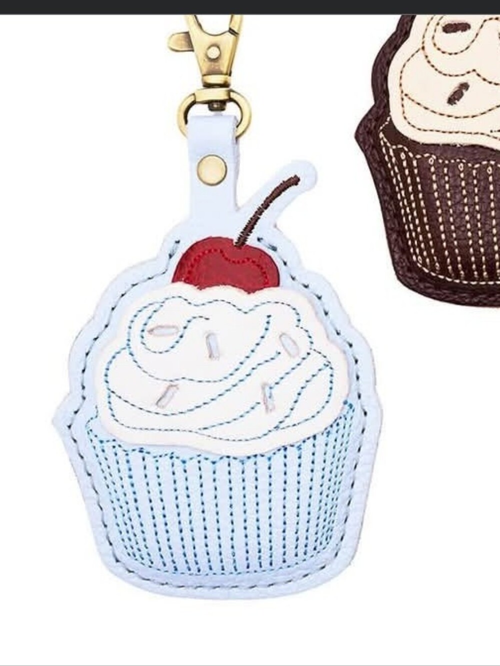 Portland Leather Goods Skyway Blue Cupcake Keychain